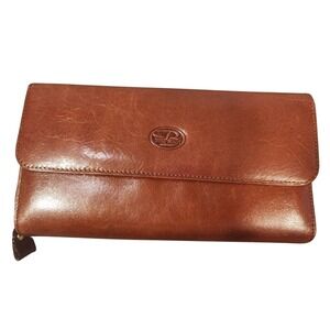 Vintage Bond Street Original Wallet Womens Leather Trifold Checkbook Full Grain